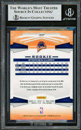 Stephen Curry Autographed 2009-10 Panini Rookie Card #307 Golden State Warriors Beckett BAS #16713298