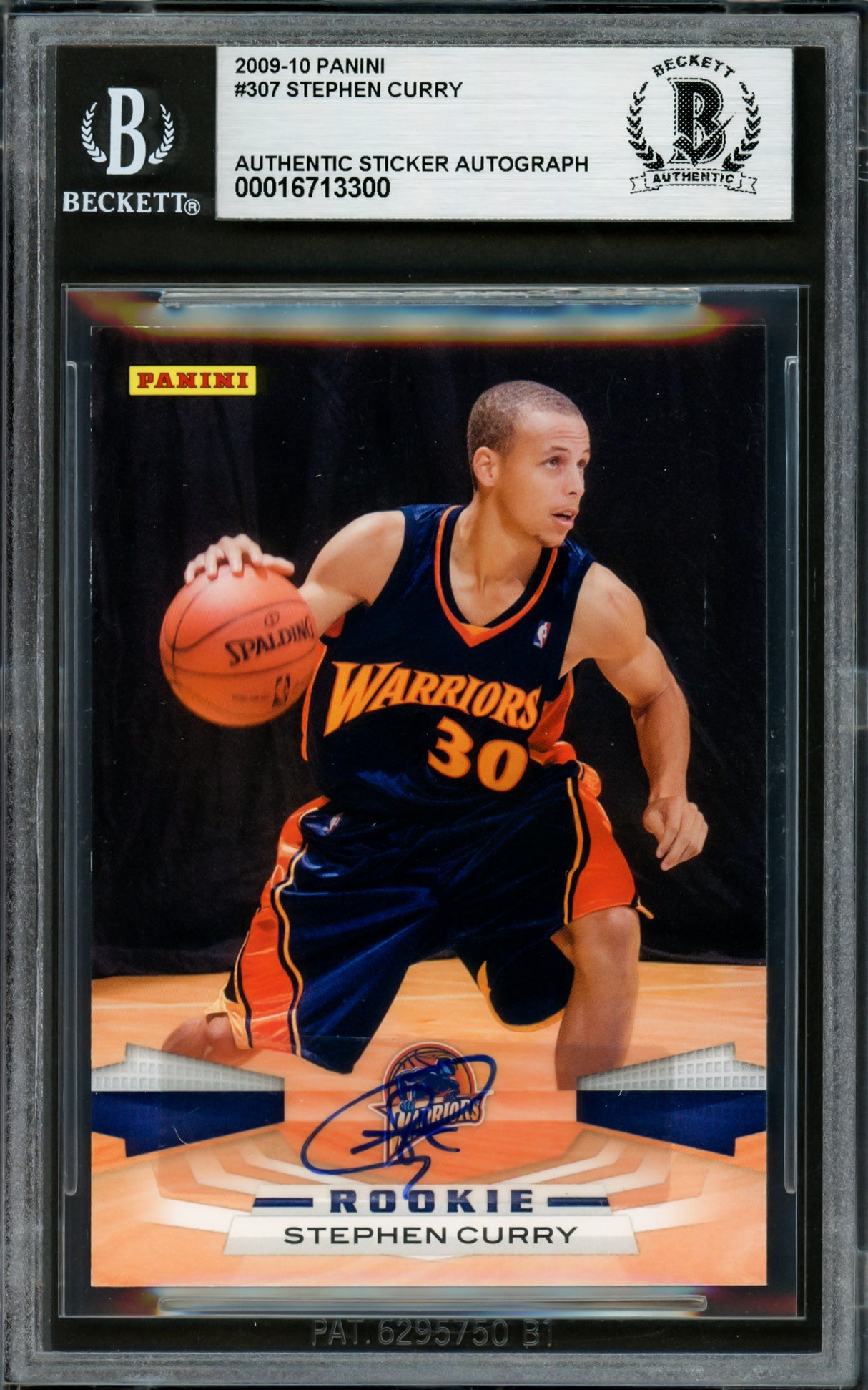 Stephen Curry Autographed 2009-10 Panini Rookie Card #307 Golden State Warriors Beckett BAS #16713300