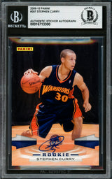 Stephen Curry Autographed 2009-10 Panini Rookie Card #307 Golden State Warriors Beckett BAS #16713300