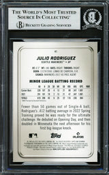 Julio Rodriguez Autographed 2022 Bowman Platinum Ice Foilboard Rookie Card #41 Seattle Mariners Beckett BAS #16706205