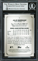 Julio Rodriguez Autographed 2022 Bowman Platinum Ice Foilboard Rookie Card #41 Seattle Mariners Beckett BAS #16706205