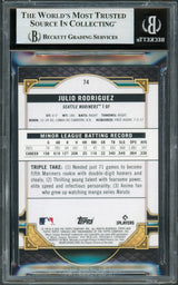 Julio Rodriguez Autographed 2022 Topps Triple Threads Rookie Card #74 Seattle Mariners Beckett BAS #16707774