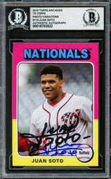 Juan Soto Autographed 2019 Topps Archives Card #119 New York Mets Beckett BAS #16703922
