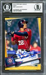 Juan Soto Autographed 2019 Topps Big League Gold Border Card #397 New York Mets Beckett BAS #16703926