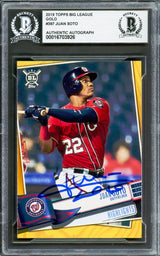 Juan Soto Autographed 2019 Topps Big League Gold Border Card #397 New York Mets Beckett BAS #16703926