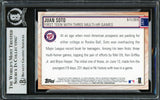 Juan Soto Autographed 2019 Topps Big League Gold Border Card #397 New York Mets Beckett BAS #16703926