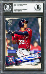 Juan Soto Autographed 2019 Topps Big League Card #397 New York Mets Beckett BAS #16703938