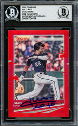 Juan Soto Autographed 2020 Donruss Holo Red Card #162 New York Mets Beckett BAS #16704016
