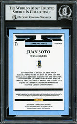 Juan Soto Autographed 2020 Donruss Optic Diamond Kings Blue & White Prizm Card #23 New York Mets Beckett BAS #16704127