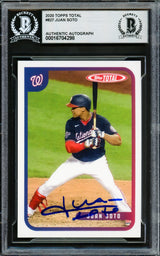 Juan Soto Autographed 2020 Topps Total Card #827 New York Mets Beckett BAS #16704298