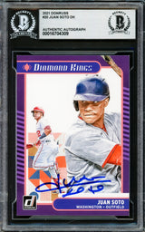 Juan Soto Autographed 2021 Donruss Diamond Kings Card #20 New York Mets Beckett BAS #16704309