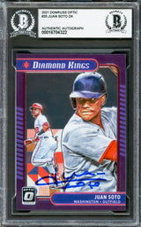 Juan Soto Autographed 2021 Donruss Optic Diamond Kings Card #20 New York Mets Beckett BAS #16704322