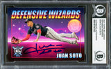 Juan Soto Autographed 2021 Topps Big League Defensive Wizards Card #DW14 New York Yankees Beckett BAS #16704352