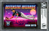 Juan Soto Autographed 2021 Topps Big League Defensive Wizards Card #DW14 New York Yankees Beckett BAS #16704354