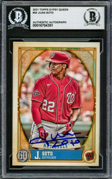 Juan Soto Autographed 2021 Topps Gypsy Queen Card #54 New York Yankees Beckett BAS #16704381