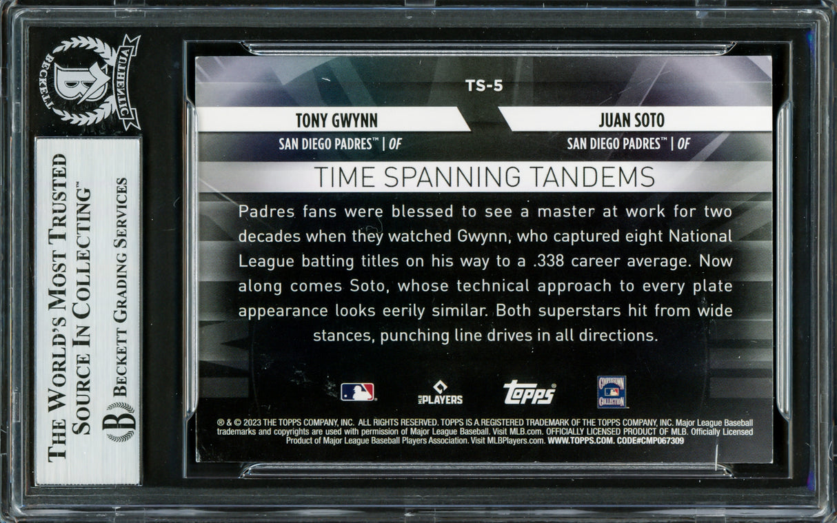 Juan Soto Autographed 2023 Topps Time Spanning Tandems Card #TS5 New York Mets Beckett BAS #16704974