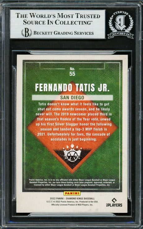 Fernando Tatis Jr. Autographed 2022 Diamond Kings Card #55 San Diego Padres Beckett BAS #16705322