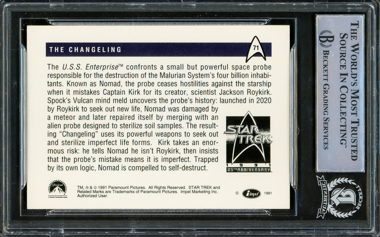William Shatner Autographed 1991 Impel 25th Anniversary Card #71 Star Trek Captain Kirk Beckett BAS #16581080