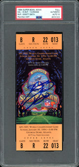 Emmitt Smith Autographed 1994 Super Bowl XXVIII 28 Full Ticket Dallas Cowboys Auto Grade Gem Mint 10 PSA/DNA #46741223