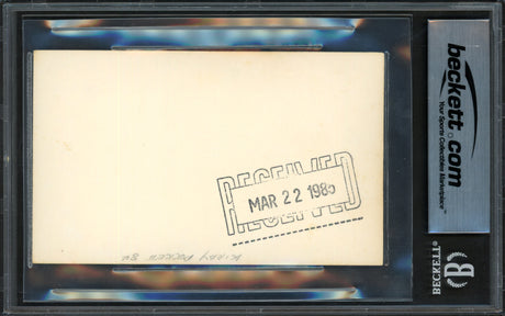 Kirby Puckett Autographed 3x5 Index Card Minnesota Twins Vintage Rookie Era 1985 Signature Beckett BAS #16415289