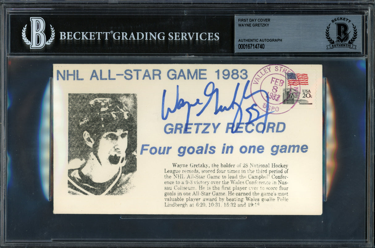 Wayne Gretzky Autographed 1983 First Day Cover Edmonton Oilers Beckett BAS #16714740