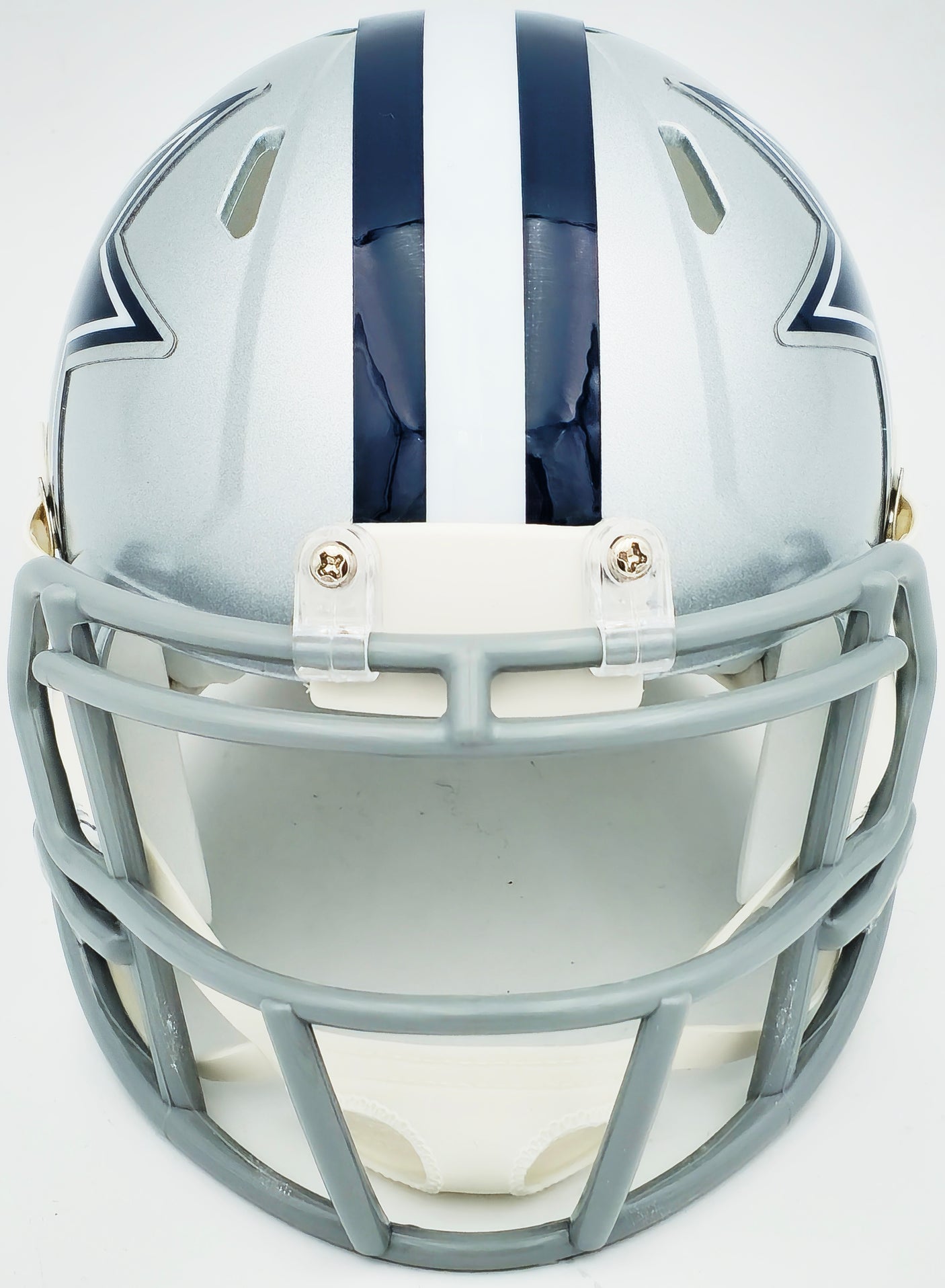 Leighton Vander Esch Autographed Dallas Cowboys Silver Speed Mini Helmet Fanatics Holo Stock #228074