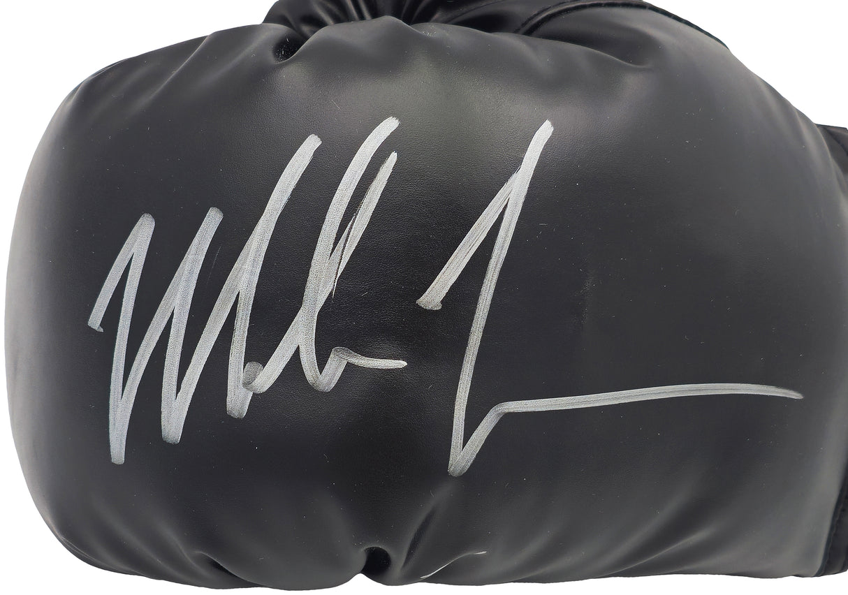 Mike Tyson Autographed Black Everlast Boxing Glove (Left Handed LH, Silver) JSA Stock #228078