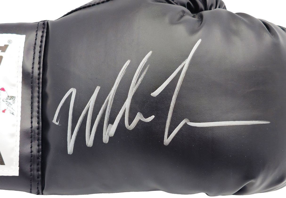 Mike Tyson Autographed Black Everlast Boxing Glove (Right Handed RH, Silver) JSA Stock #228079