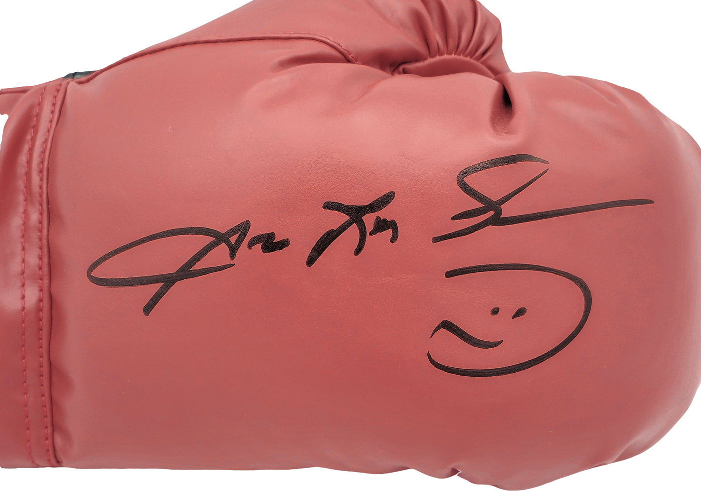 Sugar Ray Leonard Autographed Red Everlast Boxing Glove Right Handed RH BAS Witness Stock #227971