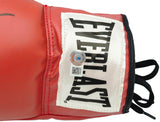 Sugar Ray Leonard Autographed Red Everlast Boxing Glove Left Handed LH Beckett BAS Witness Stock #227970