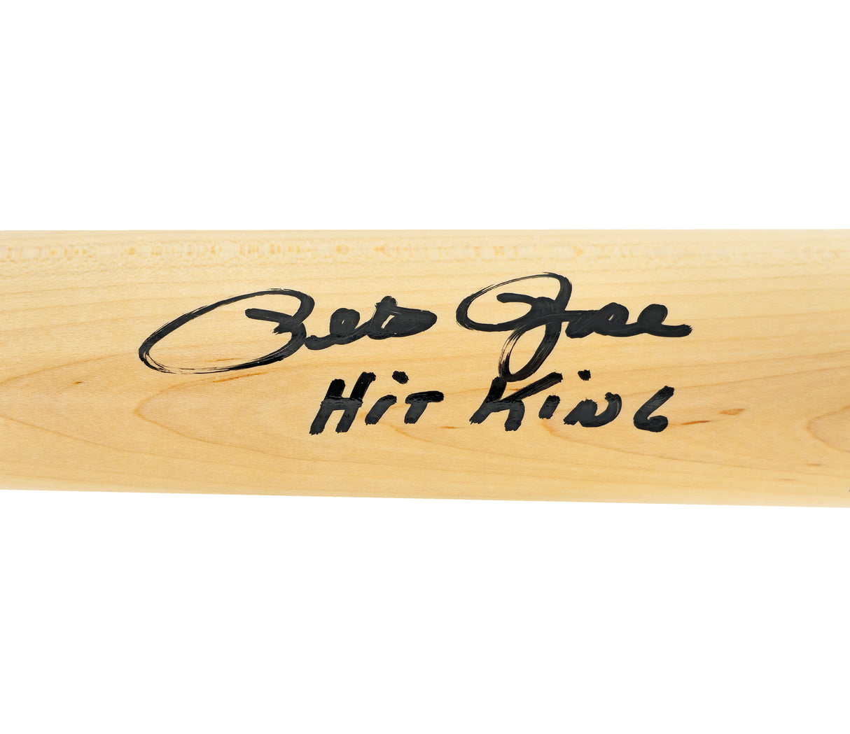 Pete Rose Autographed Blonde Louisville Slugger Pro Stock Baseball Bat Cincinnati Reds "Hit King" Beckett BAS Witness Stock #228105