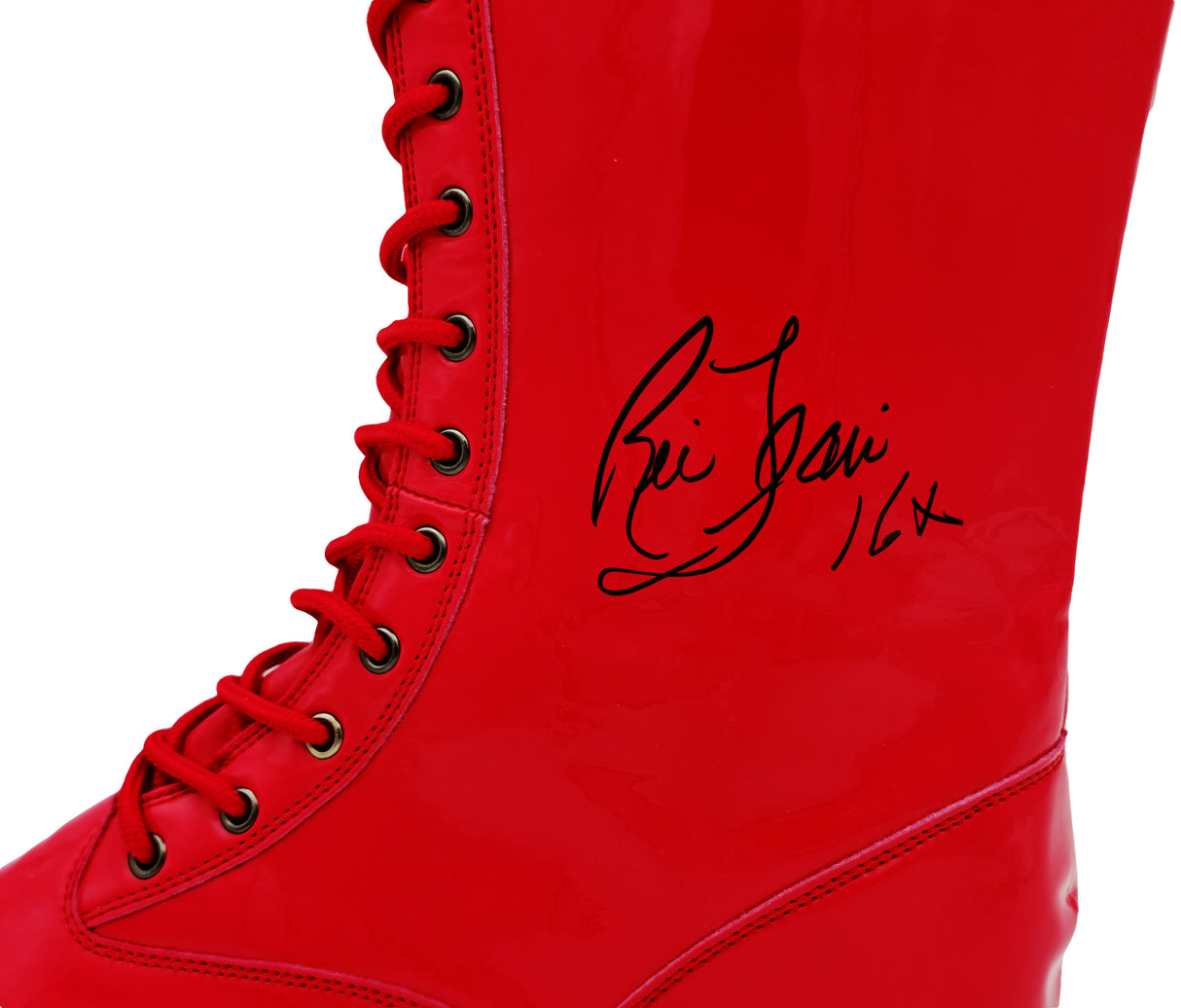 Ric Flair Autographed Red Left Footed Boot WWE "16x" JSA Stock #228119