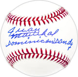 Juan Marichal Autographed Official MLB Baseball San Francisco Giants "Dominican Dandy" Beckett BAS Witness Stock #227980
