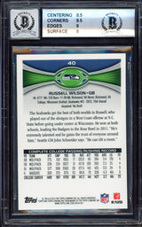Russell Wilson Autographed 2012 Topps Chrome Rookie Card #40A Seattle Seahawks BGS 8.5 Auto Grade Gem Mint 10 Beckett BAS Stock #214867