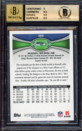 Russell Wilson Autographed 2012 Topps Rookie Card #165A Seattle Seahawks BGS 9.5 Auto Grade Gem Mint 10 Beckett BAS Stock #214868