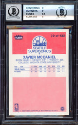 Xavier McDaniel Autographed 1986-87 Fleer Rookie Card #72 Seattle SuperSonics BGS 8 Auto Grade Gem Mint 10 Beckett BAS #15530318