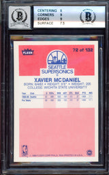 Xavier McDaniel Autographed 1986-87 Fleer Rookie Card #72 Seattle SuperSonics BGS 8 Auto Grade Gem Mint 10 Beckett BAS #15530317