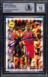Allen Iverson Autographed 1996-97 Topps Draft Picks Rookie Card #DP1 Philadelphia 76ers Auto Grade Gem Mint 10 Beckett BAS #15531207