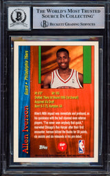 Allen Iverson Autographed 1996-97 Topps Draft Picks Rookie Card #DP1 Philadelphia 76ers Auto Grade Gem Mint 10 Beckett BAS #15531207