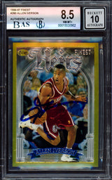 Allen Iverson Autographed 1996-97 Finest Gold Rookie Card #280 Philadelphia 76ers BGS 8.5 Auto Grade Gem Mint 10 Beckett BAS #15530902