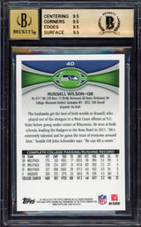 Russell Wilson Autographed 2012 Topps Chrome Rookie Card #40A Seattle Seahawks BGS 9.5 Auto Grade Gem Mint 10 Beckett BAS #15530055