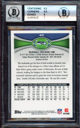 Russell Wilson Autographed 2012 Topps Chrome Rookie Card #40A Seattle Seahawks BGS 8 Auto Grade Gem Mint 10 Beckett BAS #15530937