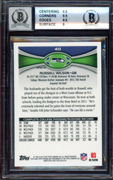 Russell Wilson Autographed 2012 Topps Chrome Refractor Rookie Card #40 Seattle Seahawks BGS 9 Auto Grade Gem Mint 10 Beckett BAS #15530060