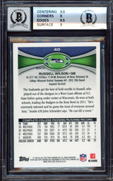 Russell Wilson Autographed 2012 Topps Chrome Refractor Rookie Card #40 Seattle Seahawks BGS 9 Auto Grade Gem Mint 10 Beckett BAS #15530062