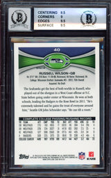 Russell Wilson Autographed 2012 Topps Chrome Orange Refractor Rookie Card #40 Seattle Seahawks BGS 9 Auto Grade Gem Mint 10 Beckett BAS #15530059