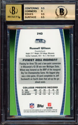 Russell Wilson Autographed 2012 Topps Finest Rookie Card #140 Seattle Seahawks BGS 9.5 Auto Grade Gem Mint 10 Beckett BAS #15530126