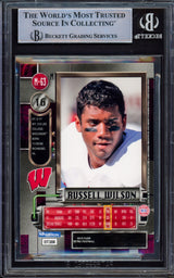 Russell Wilson Autographed 2012 Fleer Metal Universe Rookie Card #M-63 Wisconsin Badgers Beckett BAS #15531351