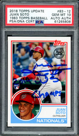 Juan Soto Autographed 2018 Topps Update 1983 Rookie Card #83-12 New York Mets PSA 10 "2019 WS Champs" PSA/DNA #61265808