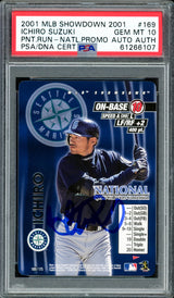 Ichiro Suzuki Autographed 2001 MLB Showdown National Promo Rookie Card #169 Seattle Mariners PSA 10 PSA/DNA #61266107