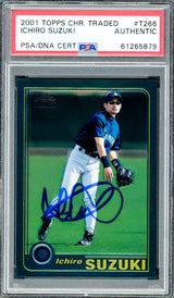 Ichiro Suzuki Autographed 2001 Topps Chrome Traded Rookie Card #T266 Seattle Mariners PSA/DNA #61265879